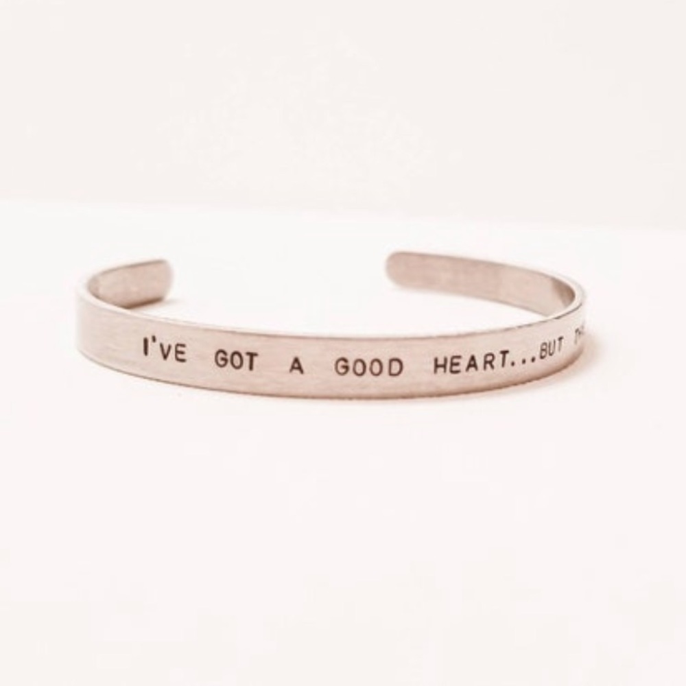 I’ve Got a Good Heart, But This Mouth cuff bracelet
